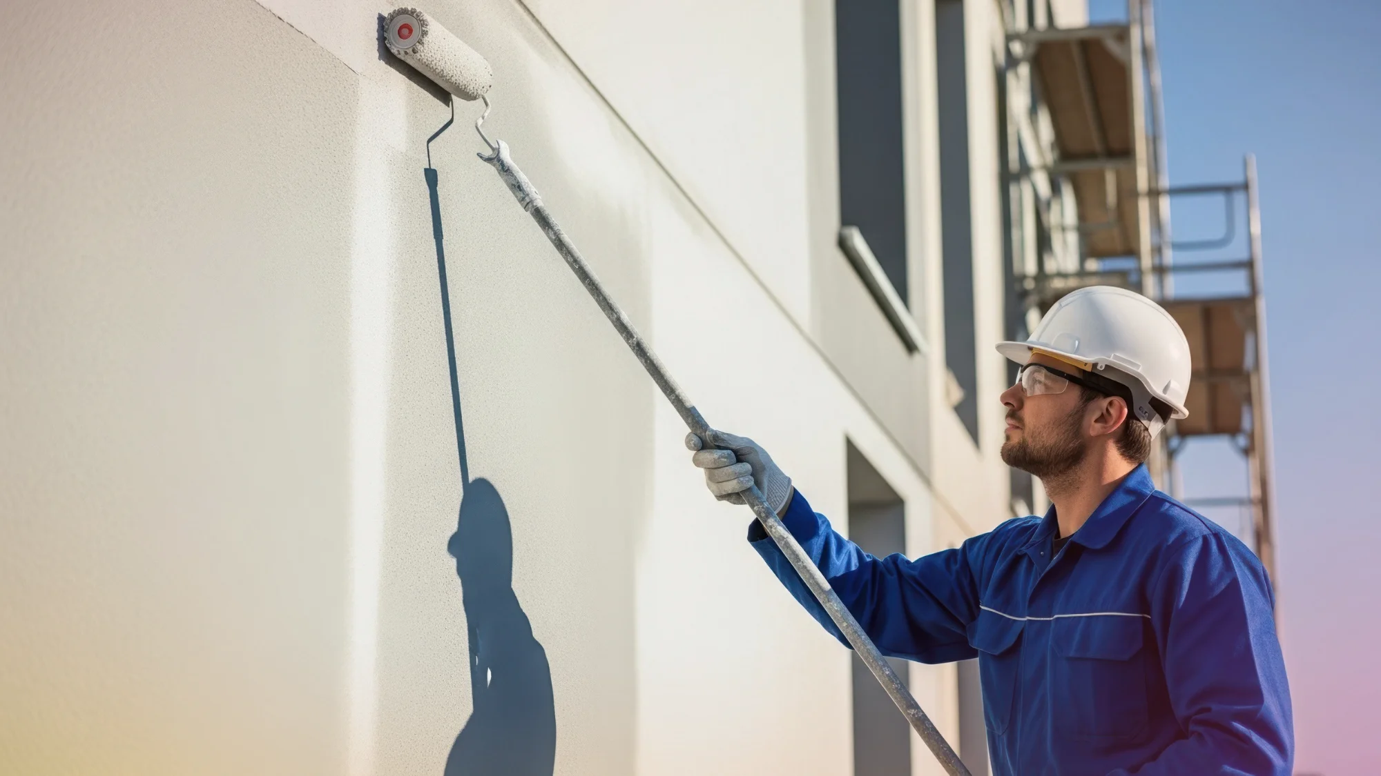 Professional house painters in Annapolis MD painting a residential exterior.