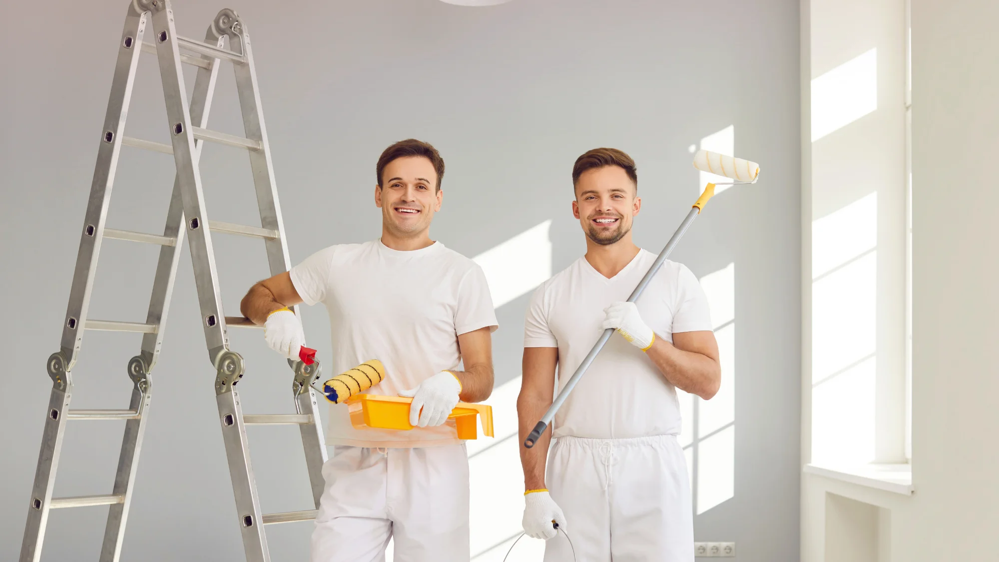 Professional painters working on an exterior home project in Annapolis.